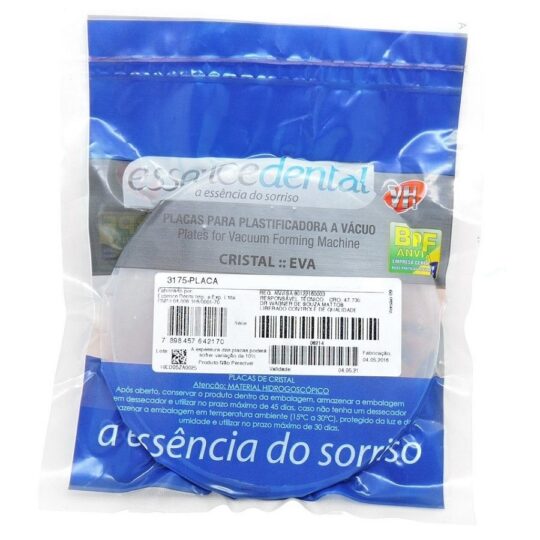 Placa Cristal 1mm Quadrada c/ 5 unid. - Essence Dental